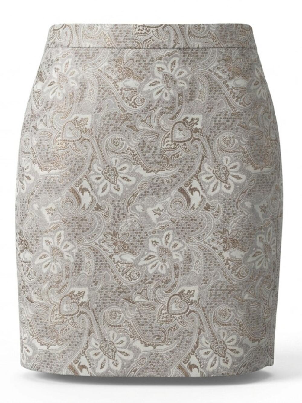 J.Crew Gray Lined Pencil Knee Length Paisley Skirt Women Size 4